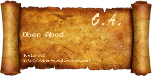 Ober Abod névjegykártya